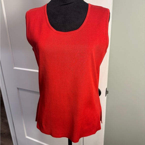 Ming Wang Mid-Length Scoop Neck Knit Tank red - Picture 2 of 8